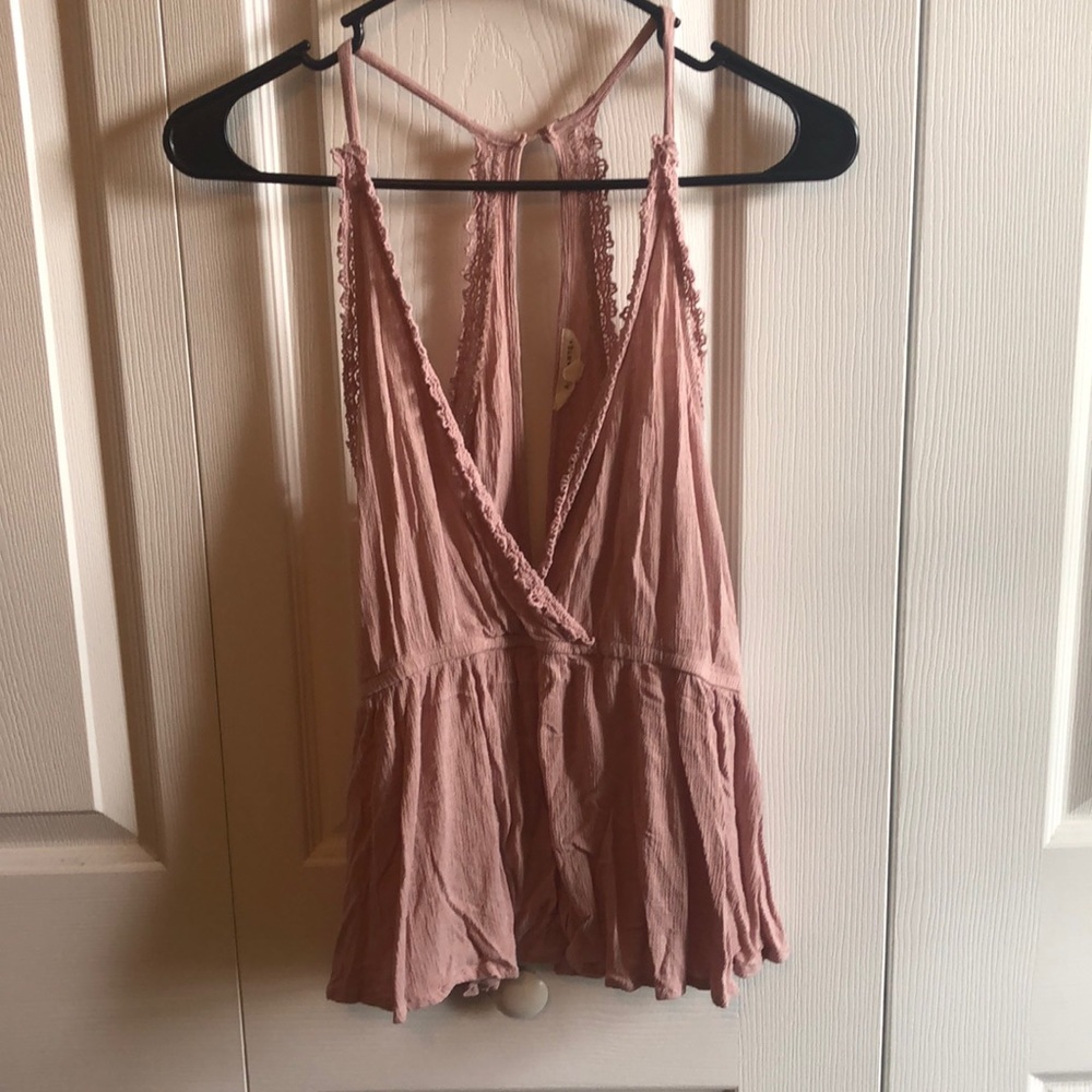Lavender tank top with lace detailing